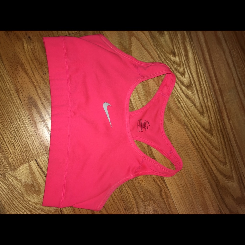 Pink Nike sports bra